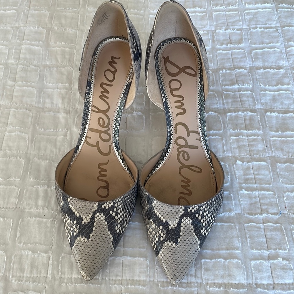 Sam Edelman snakeskin size 8 1/2 pump 3 inch heel pointy toe